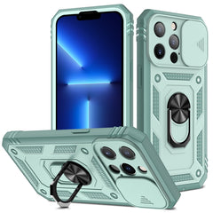 Sliding Camera Cover Design TPU + PC Protective Case with 360 Degree Rotating Holder & Card Slot, For iPhone 13 mini, For iPhone 13, For iPhone 13 Pro, For iPhone 13 Pro Max