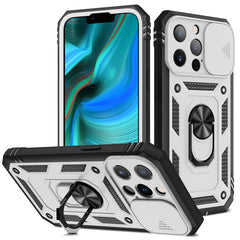 Sliding Camera Cover Design TPU + PC Protective Case with 360 Degree Rotating Holder & Card Slot, For iPhone 13 mini, For iPhone 13, For iPhone 13 Pro, For iPhone 13 Pro Max