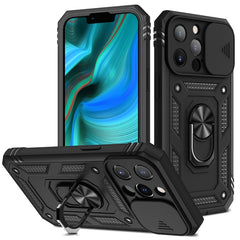 Sliding Camera Cover Design TPU + PC Protective Case with 360 Degree Rotating Holder & Card Slot, For iPhone 13 mini, For iPhone 13, For iPhone 13 Pro, For iPhone 13 Pro Max