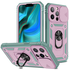 Sliding Camera Cover Design TPU + PC Protective Case with 360 Degree Rotating Holder & Card Slot, For iPhone 13 mini, For iPhone 13, For iPhone 13 Pro, For iPhone 13 Pro Max