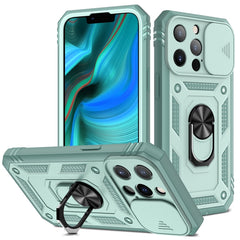 Sliding Camera Cover Design TPU + PC Protective Case with 360 Degree Rotating Holder & Card Slot, For iPhone 13 mini, For iPhone 13, For iPhone 13 Pro, For iPhone 13 Pro Max