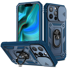 Sliding Camera Cover Design TPU + PC Protective Case with 360 Degree Rotating Holder & Card Slot, For iPhone 13 mini, For iPhone 13, For iPhone 13 Pro, For iPhone 13 Pro Max