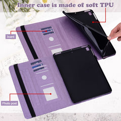 Tree & Deer Pattern Pressed Printing Horizontal Flip PU Leather Case with Holder & Card Slots & Sleep / Wake-up Function, For iPad Air 2020 / Pro 11 2020, For iPad Pro 10.5 2017 / 10.2 2019, For iPad 9.7 2018/2017/Air 2/Air, For iPad mini 5/4/3/2/1