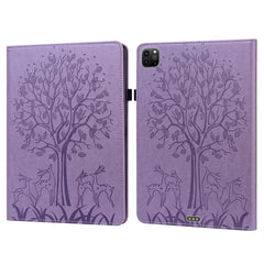 Tree & Deer Pattern Pressed Printing Horizontal Flip PU Leather Case with Holder & Card Slots & Sleep / Wake-up Function, For iPad Air 2020 / Pro 11 2020, For iPad Pro 10.5 2017 / 10.2 2019, For iPad 9.7 2018/2017/Air 2/Air, For iPad mini 5/4/3/2/1