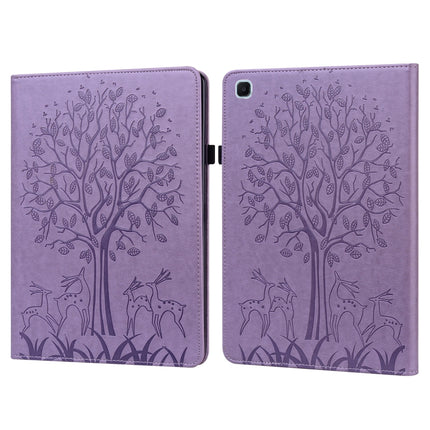 Tree & Deer Pattern Pressed Printing Horizontal Flip PU Leather Case with Holder & Card Slots & Sleep / Wake-up Function, For Samsung Galaxy Tab S6 Lite, For Samsung Galaxy Tab A7 10.4 2020
