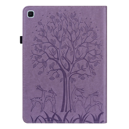 Tree & Deer Pattern Pressed Printing Horizontal Flip PU Leather Case with Holder & Card Slots & Sleep / Wake-up Function, For Samsung Galaxy Tab S6 Lite, For Samsung Galaxy Tab A7 10.4 2020