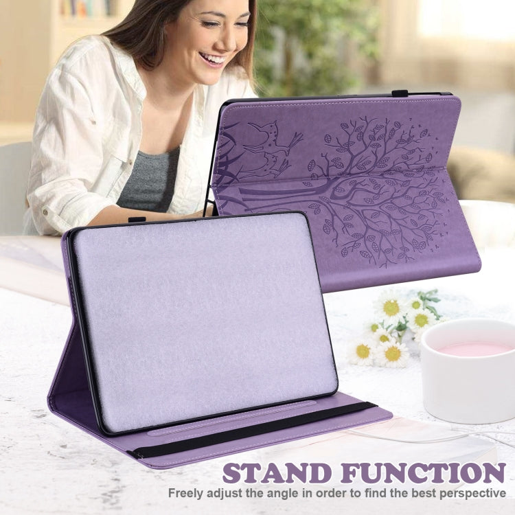 Tree & Deer Pattern Pressed Printing Horizontal Flip PU Leather Case with Holder & Card Slots & Sleep / Wake-up Function, For Samsung Galaxy Tab S6 Lite, For Samsung Galaxy Tab A7 10.4 2020