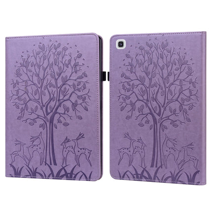 Tree & Deer Pattern Pressed Printing Horizontal Flip PU Leather Case with Holder & Card Slots & Sleep / Wake-up Function, For Samsung Galaxy Tab S6 Lite, For Samsung Galaxy Tab A7 10.4 2020