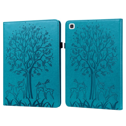Tree & Deer Pattern Pressed Printing Horizontal Flip PU Leather Case with Holder & Card Slots & Sleep / Wake-up Function, For Samsung Galaxy Tab S6 Lite, For Samsung Galaxy Tab A7 10.4 2020