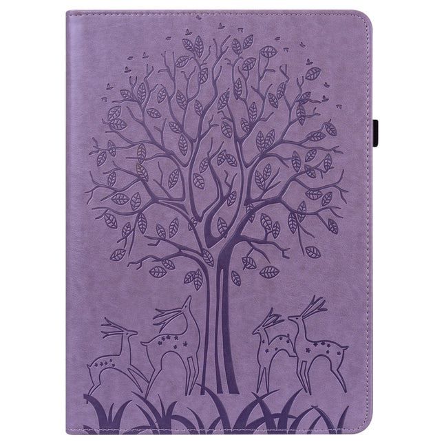 Tree & Deer Pattern Pressed Printing Horizontal Flip PU Leather Case with Holder & Card Slots, For Huawei MediaPad M5 lite, For Huawei MatePad Pro 10.8 2021, For Huawei MatePad 11 2021, For Huawei MediaPad T3 10