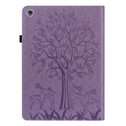 Tree & Deer Pattern Pressed Printing Horizontal Flip PU Leather Case with Holder & Card Slots, For Huawei MediaPad M5 lite, For Huawei MatePad Pro 10.8 2021, For Huawei MatePad 11 2021, For Huawei MediaPad T3 10