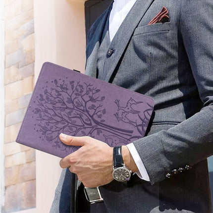 Tree & Deer Pattern Pressed Printing Horizontal Flip PU Leather Case with Holder & Card Slots, For Huawei MediaPad M5 lite, For Huawei MatePad Pro 10.8 2021, For Huawei MatePad 11 2021, For Huawei MediaPad T3 10