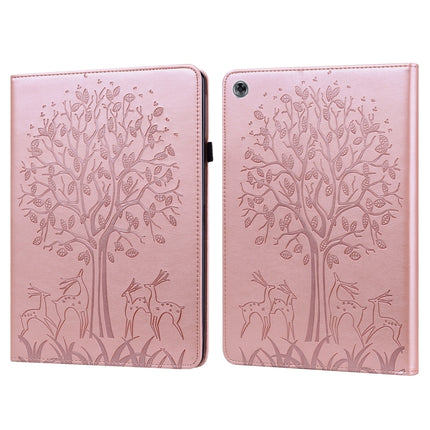 Tree & Deer Pattern Pressed Printing Horizontal Flip PU Leather Case with Holder & Card Slots, For Huawei MediaPad M5 lite, For Huawei MatePad Pro 10.8 2021, For Huawei MatePad 11 2021, For Huawei MediaPad T3 10