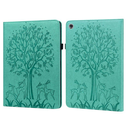 Tree & Deer Pattern Pressed Printing Horizontal Flip PU Leather Case with Holder & Card Slots, For Huawei MediaPad M5 lite, For Huawei MatePad Pro 10.8 2021, For Huawei MatePad 11 2021, For Huawei MediaPad T3 10