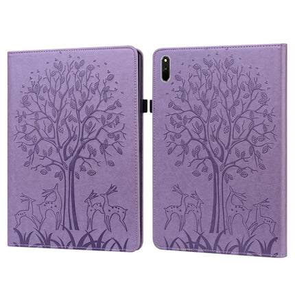 Tree & Deer Pattern Pressed Printing Horizontal Flip PU Leather Case with Holder & Card Slots, For Huawei MediaPad M5 lite, For Huawei MatePad Pro 10.8 2021, For Huawei MatePad 11 2021, For Huawei MediaPad T3 10