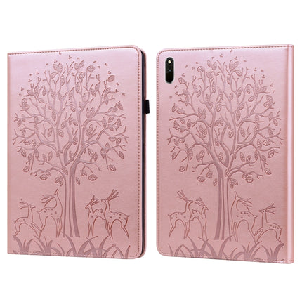 Tree & Deer Pattern Pressed Printing Horizontal Flip PU Leather Case with Holder & Card Slots, For Huawei MediaPad M5 lite, For Huawei MatePad Pro 10.8 2021, For Huawei MatePad 11 2021, For Huawei MediaPad T3 10