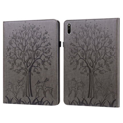 Tree & Deer Pattern Pressed Printing Horizontal Flip PU Leather Case with Holder & Card Slots, For Huawei MediaPad M5 lite, For Huawei MatePad Pro 10.8 2021, For Huawei MatePad 11 2021, For Huawei MediaPad T3 10