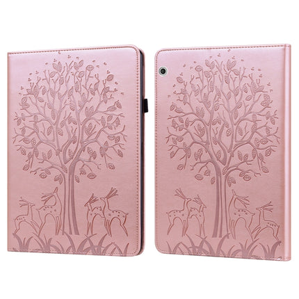 Tree & Deer Pattern Pressed Printing Horizontal Flip PU Leather Case with Holder & Card Slots, For Huawei MediaPad M5 lite, For Huawei MatePad Pro 10.8 2021, For Huawei MatePad 11 2021, For Huawei MediaPad T3 10