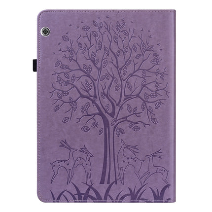 Tree & Deer Pattern Pressed Printing Horizontal Flip PU Leather Case with Holder & Card Slots, For Huawei MediaPad T5, For Lenovo Tab M8 8505X 8.0, For Lenovo M10 Plus / M10 FHD REL, For Lenovo M10 TB-X505L