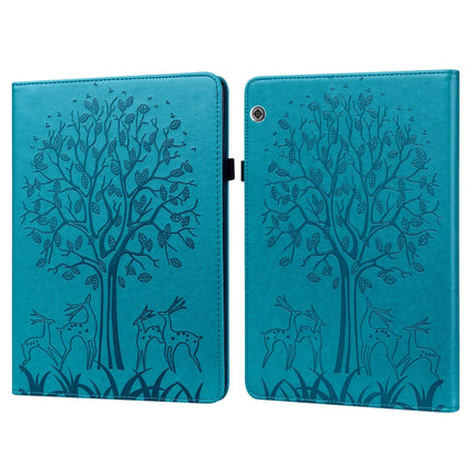 Tree & Deer Pattern Pressed Printing Horizontal Flip PU Leather Case with Holder & Card Slots, For Huawei MediaPad T5, For Lenovo Tab M8 8505X 8.0, For Lenovo M10 Plus / M10 FHD REL, For Lenovo M10 TB-X505L