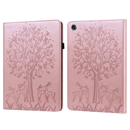 Tree & Deer Pattern Pressed Printing Horizontal Flip PU Leather Case with Holder & Card Slots, For Huawei MediaPad T5, For Lenovo Tab M8 8505X 8.0, For Lenovo M10 Plus / M10 FHD REL, For Lenovo M10 TB-X505L