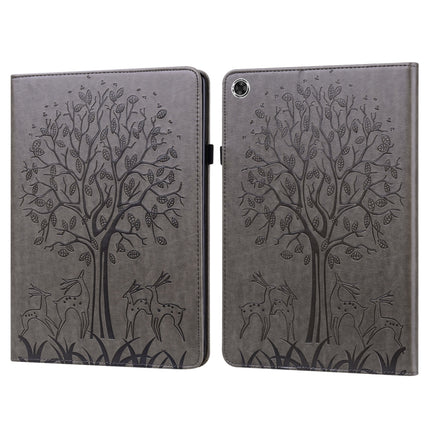 Tree & Deer Pattern Pressed Printing Horizontal Flip PU Leather Case with Holder & Card Slots, For Huawei MediaPad T5, For Lenovo Tab M8 8505X 8.0, For Lenovo M10 Plus / M10 FHD REL, For Lenovo M10 TB-X505L