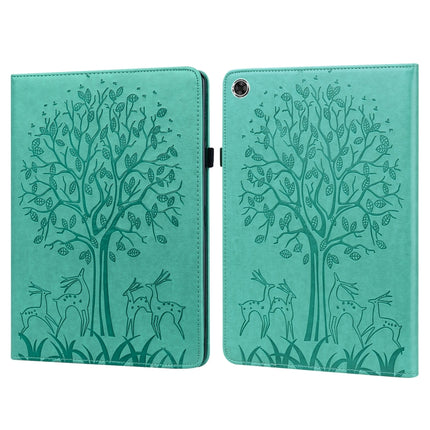 Tree & Deer Pattern Pressed Printing Horizontal Flip PU Leather Case with Holder & Card Slots, For Huawei MediaPad T5, For Lenovo Tab M8 8505X 8.0, For Lenovo M10 Plus / M10 FHD REL, For Lenovo M10 TB-X505L