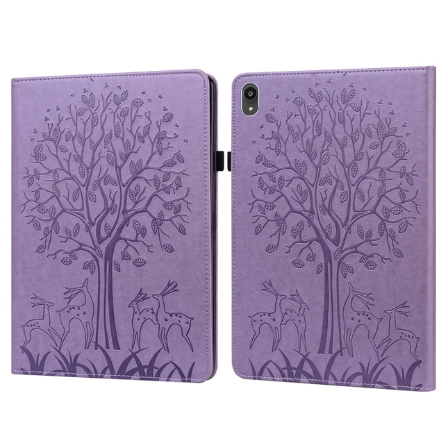 Tree & Deer Pattern Pressed Printing Horizontal Flip PU Leather Case with Holder & Card Slots, For Lenovo Tab P11 2020 / P11 Plus 2021, For Lenovo Tab M10 HD Gen 2, For Samsung Galaxy Tab A 10.1 2019, For Samsung Galaxy Tab A 10.1 2016