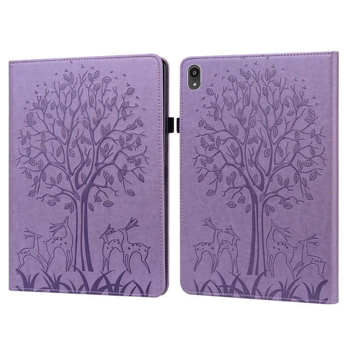 Tree & Deer Pattern Pressed Printing Horizontal Flip PU Leather Case with Holder & Card Slots, For Lenovo Tab P11 2020 / P11 Plus 2021, For Lenovo Tab M10 HD Gen 2, For Samsung Galaxy Tab A 10.1 2019, For Samsung Galaxy Tab A 10.1 2016