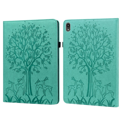 Tree & Deer Pattern Pressed Printing Horizontal Flip PU Leather Case with Holder & Card Slots, For Lenovo Tab P11 2020 / P11 Plus 2021, For Lenovo Tab M10 HD Gen 2, For Samsung Galaxy Tab A 10.1 2019, For Samsung Galaxy Tab A 10.1 2016