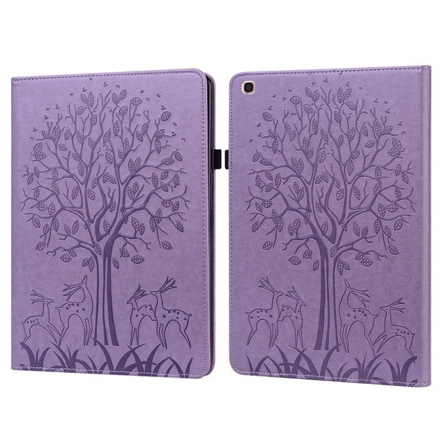 Tree & Deer Pattern Pressed Printing Horizontal Flip PU Leather Case with Holder & Card Slots, For Lenovo Tab P11 2020 / P11 Plus 2021, For Lenovo Tab M10 HD Gen 2, For Samsung Galaxy Tab A 10.1 2019, For Samsung Galaxy Tab A 10.1 2016