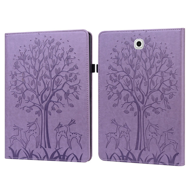 Tree & Deer Pattern Pressed Printing Horizontal Flip PU Leather Case with Holder & Card Slots, For Samsung Galaxy Tab S2 9.7, For Samsung Galaxy Tab A 8.0 2019, For Samsung Galaxy Tab S8 / Galaxy Tab S7 SM-T870, For Amazon Kindle Fire HD 10 / 10 Plus 2021
