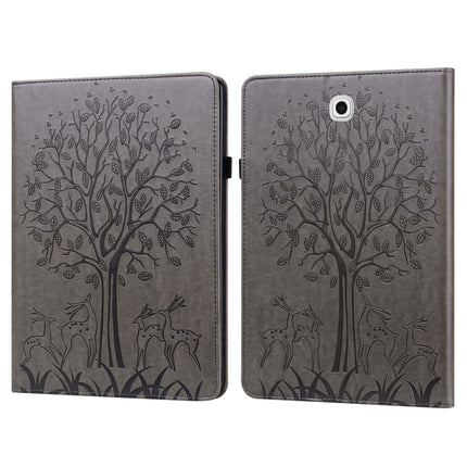 Tree & Deer Pattern Pressed Printing Horizontal Flip PU Leather Case with Holder & Card Slots, For Samsung Galaxy Tab S2 9.7, For Samsung Galaxy Tab A 8.0 2019, For Samsung Galaxy Tab S8 / Galaxy Tab S7 SM-T870, For Amazon Kindle Fire HD 10 / 10 Plus 2021