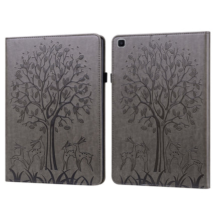 Tree & Deer Pattern Pressed Printing Horizontal Flip PU Leather Case with Holder & Card Slots, For Samsung Galaxy Tab S2 9.7, For Samsung Galaxy Tab A 8.0 2019, For Samsung Galaxy Tab S8 / Galaxy Tab S7 SM-T870, For Amazon Kindle Fire HD 10 / 10 Plus 2021