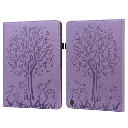 Tree & Deer Pattern Pressed Printing Horizontal Flip PU Leather Case with Holder & Card Slots, For Samsung Galaxy Tab S2 9.7, For Samsung Galaxy Tab A 8.0 2019, For Samsung Galaxy Tab S8 / Galaxy Tab S7 SM-T870, For Amazon Kindle Fire HD 10 / 10 Plus 2021