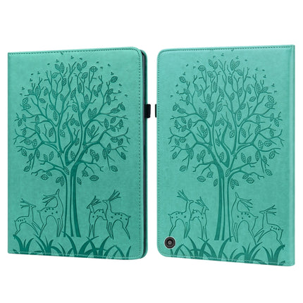Tree & Deer Pattern Pressed Printing Horizontal Flip PU Leather Case with Holder & Card Slots, For Samsung Galaxy Tab S2 9.7, For Samsung Galaxy Tab A 8.0 2019, For Samsung Galaxy Tab S8 / Galaxy Tab S7 SM-T870, For Amazon Kindle Fire HD 10 / 10 Plus 2021