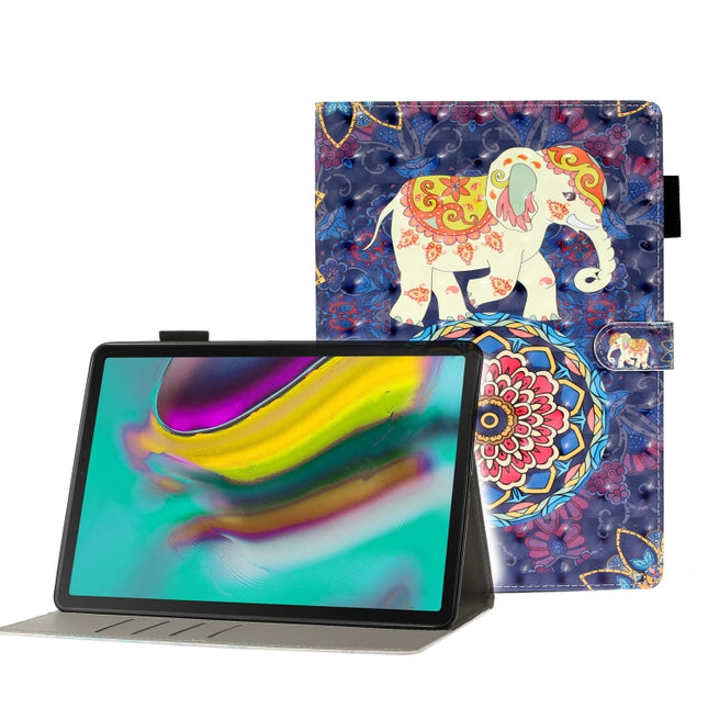 Funda de cuero con tapa horizontal con patrón en relieve 3D, ranuras para tarjetas y billetera, para Galaxy Tab A 8.0 (2019) T290, para Galaxy Tab A 10.1 T580, para Galaxy Tab A 10.1 (2019) T510, para Galaxy Tab S5e T720, para iPad 10.2