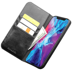QIALINO - Funda de piel con tapa horizontal con soporte, ranuras para tarjetas y billetera, para iPhone 13, iPhone 13 mini, iPhone 13 Pro, iPhone 13 Pro Max