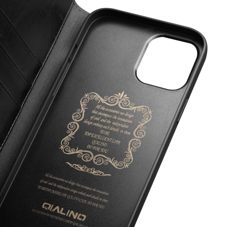QIALINO - Funda de piel con tapa horizontal con soporte, ranuras para tarjetas y billetera, para iPhone 13, iPhone 13 mini, iPhone 13 Pro, iPhone 13 Pro Max
