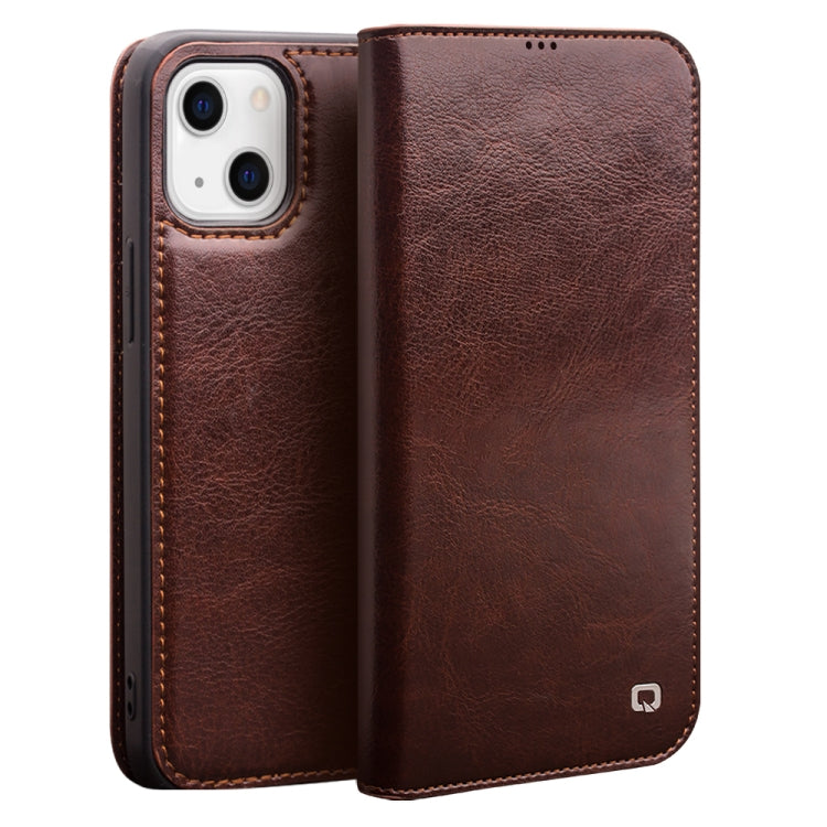 QIALINO - Funda de piel con tapa horizontal con soporte, ranuras para tarjetas y billetera, para iPhone 13, iPhone 13 mini, iPhone 13 Pro, iPhone 13 Pro Max