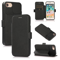 Push Window Double Buckle PU + Silicone Horizontal Flip Leather Case with Holder & Card Slot, For iPhone 8 Plus & 7 Plus, For iPhone SE 2022 / SE 2020 & 8 & 7, For iPhone X & XS, For iPhone XR