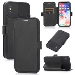 Push Window Double Buckle PU + Silicone Horizontal Flip Leather Case with Holder & Card Slot, For iPhone 8 Plus & 7 Plus, For iPhone SE 2022 / SE 2020 & 8 & 7, For iPhone X & XS, For iPhone XR