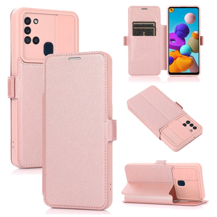 Push Window Double Buckle PU + Silicone Horizontal Flip Leather Case with Holder & Card Slot, For Samsung Galaxy A21s, For Samsung Galaxy A52 5G / 4G, For Samsung Galaxy A71, For Samsung Galaxy Note20, For Samsung Galaxy Note20 Ultra