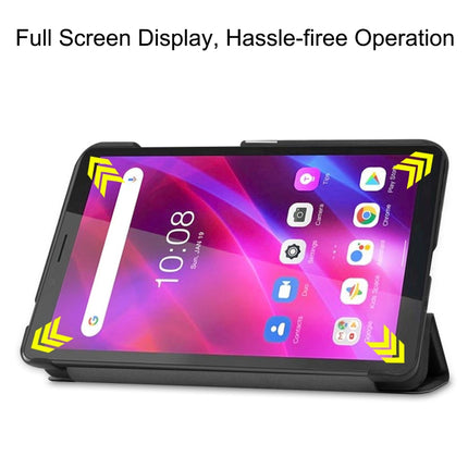 Custer Texture Horizontal Flip Leather Case with Three-folding Holder, For Lenovo Tab M7 3rd Gen