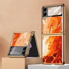 GKK Electroplating Painted Glass Case, For Samsung Galaxy Z Flip3 5G