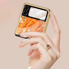 GKK Electroplating Painted Glass Case, For Samsung Galaxy Z Flip3 5G