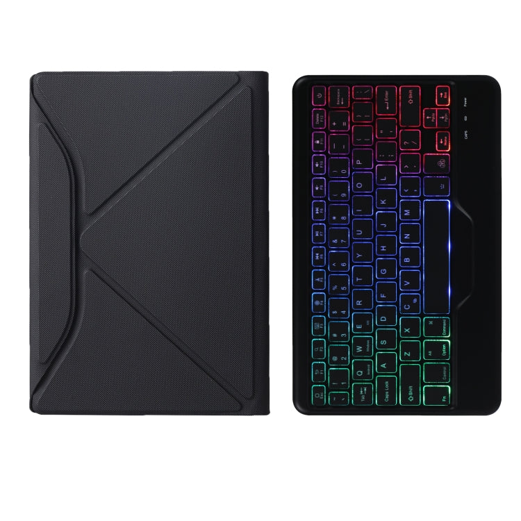 BM10S Backlight Edition Diamond Texture Detachable Bluetooth Keyboard Leather Case with Pen Slot & Triangular Back Support