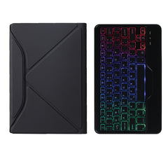 BM10S Backlight Edition Diamond Texture Detachable Bluetooth Keyboard Leather Case with Pen Slot & Triangular Back Support