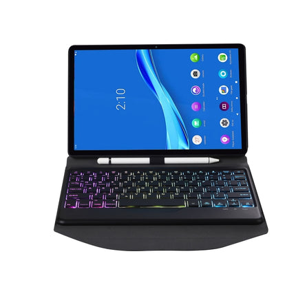 BM10S Backlight Edition Diamond Texture Detachable Bluetooth Keyboard Leather Case with Pen Slot & Triangular Back Support
