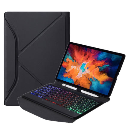 BM10S Backlight Edition Diamond Texture Detachable Bluetooth Keyboard Leather Case with Pen Slot & Triangular Back Support